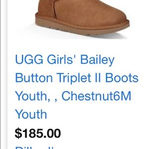 Ugg Girls Bailey Button Triplet II size 2